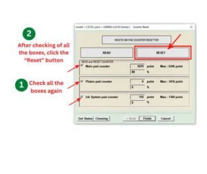 8. Check all the boxes again. After checking of all the boxes, click the “Reset” button